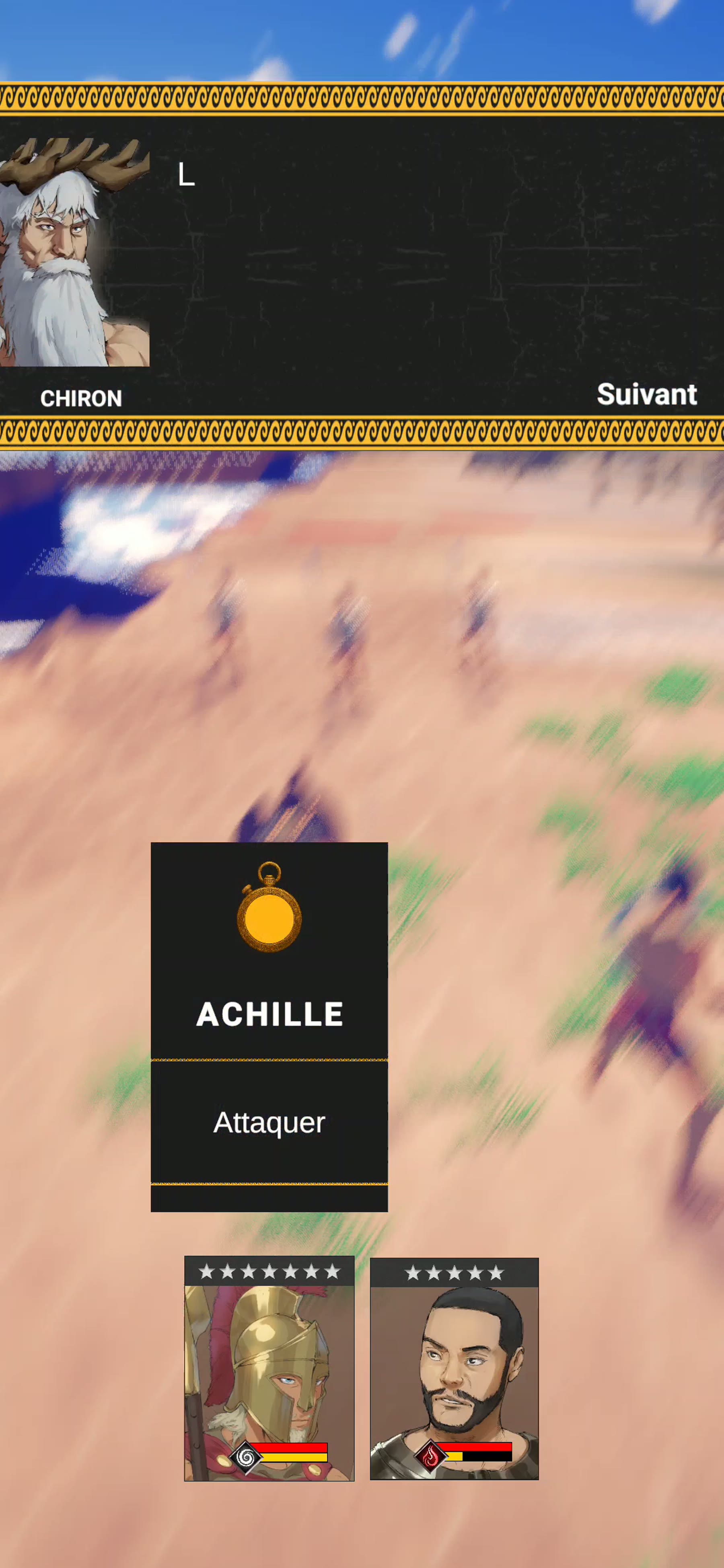 Capture de combat d’arène issue de Clash of Myths.