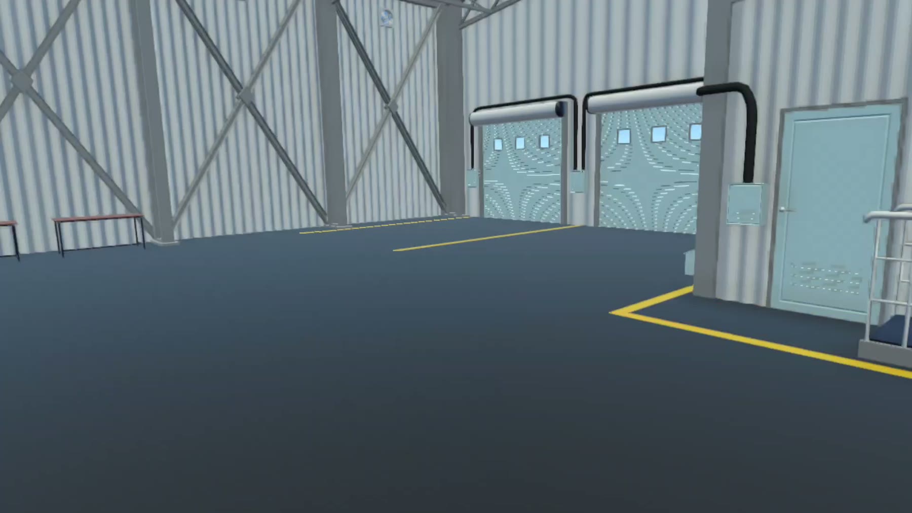 Scène de zone industrielle issue du prototype PortSafe VR.
